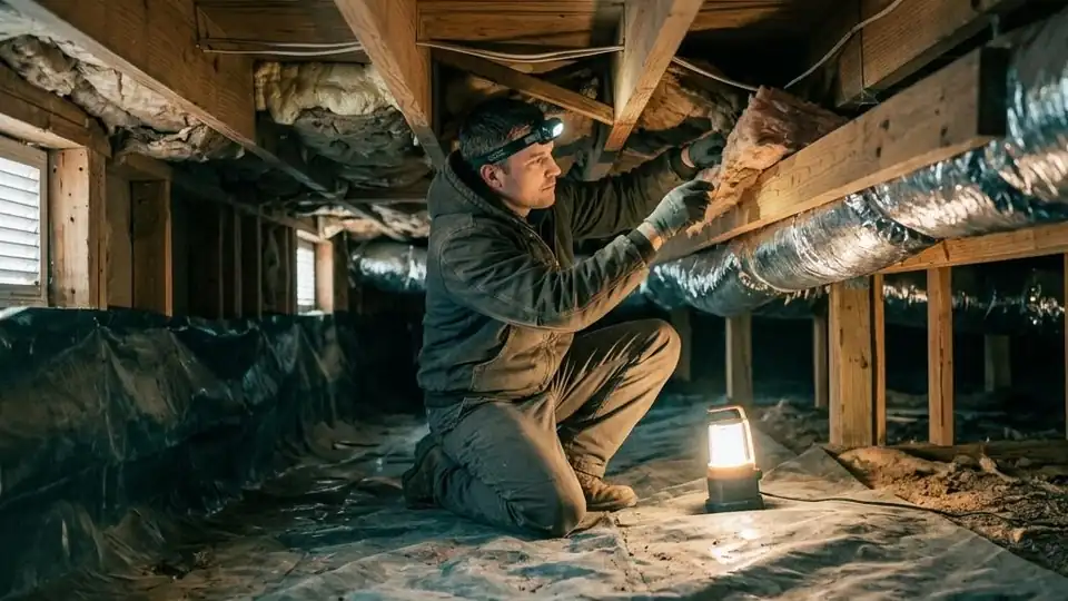 Crawl Space Mold Removal work in a Detroit property